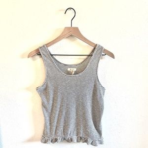 Madewell Ruffle Hem Pajama Tank in Stripe,  XXS